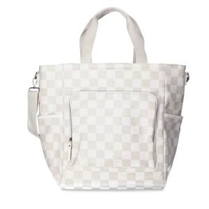 - Woman’s tote large bag checker beige color new